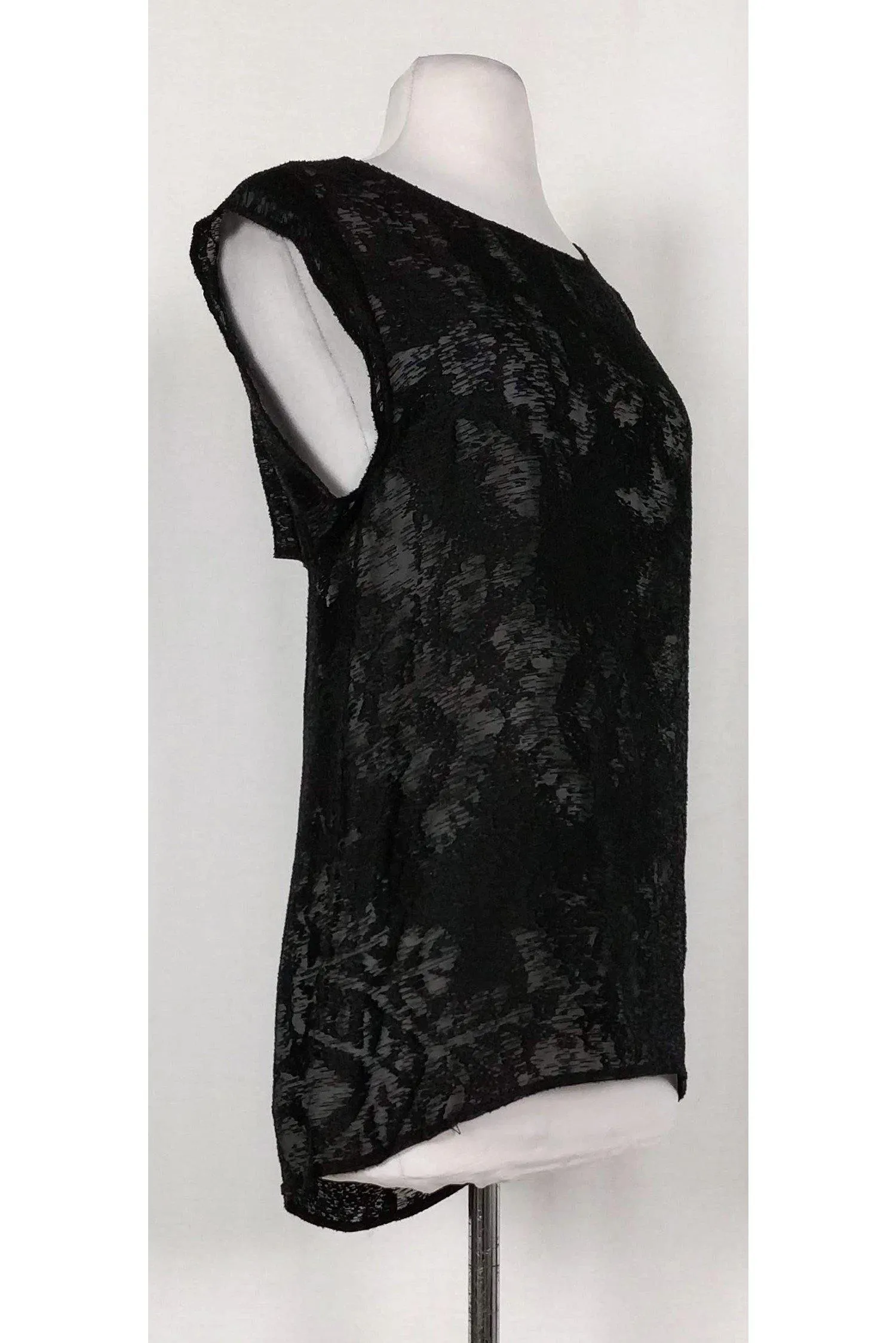 3.1 Phillip Lim - Black Semi-Sheer Open Back Top Sz 2