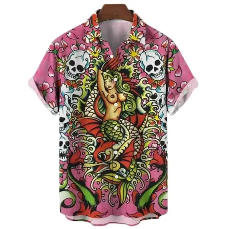 3D Tiger Graphic Animal Elements Print Shirts Short Sleeve