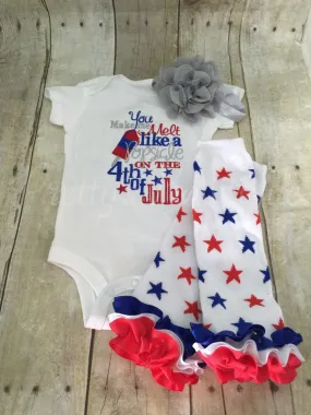 4th of July outfit Fourth of July Outfit Melt like a POPSICLE on the 4th of July outfit 3 piece set