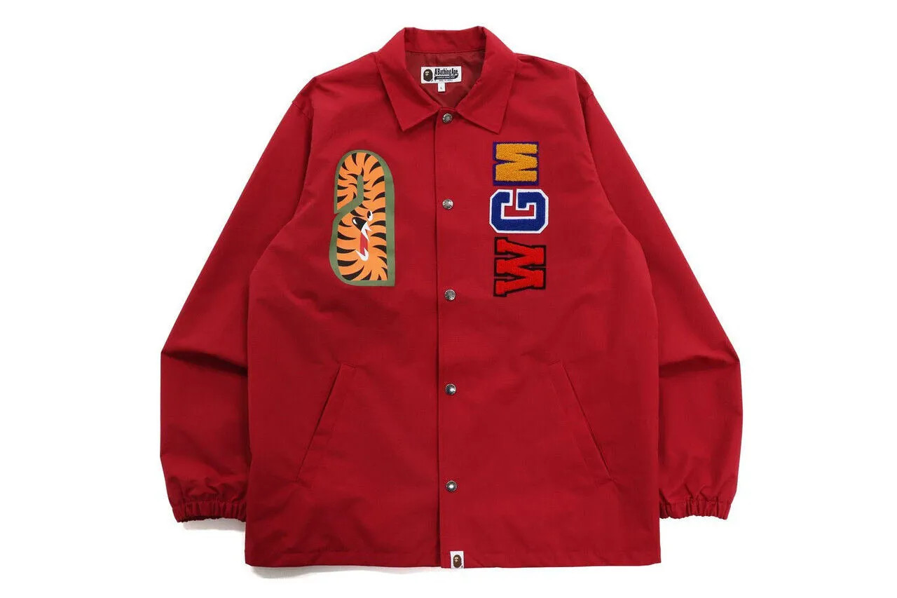 A BATHING APE SHARK COACH JACKET RED