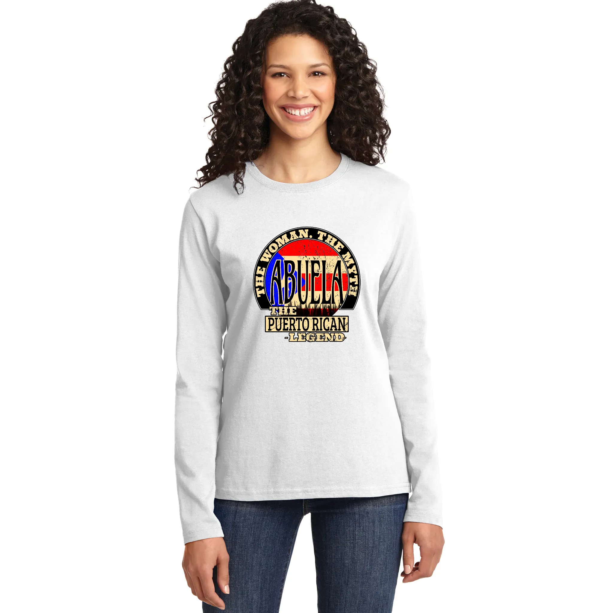 Abuela The Legend Ladies Missy Fit Long Sleeve Shirt