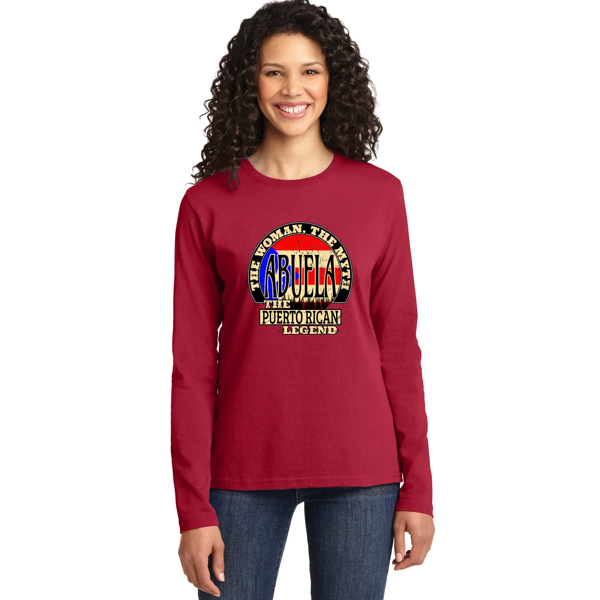 Abuela The Legend Ladies Missy Fit Long Sleeve Shirt