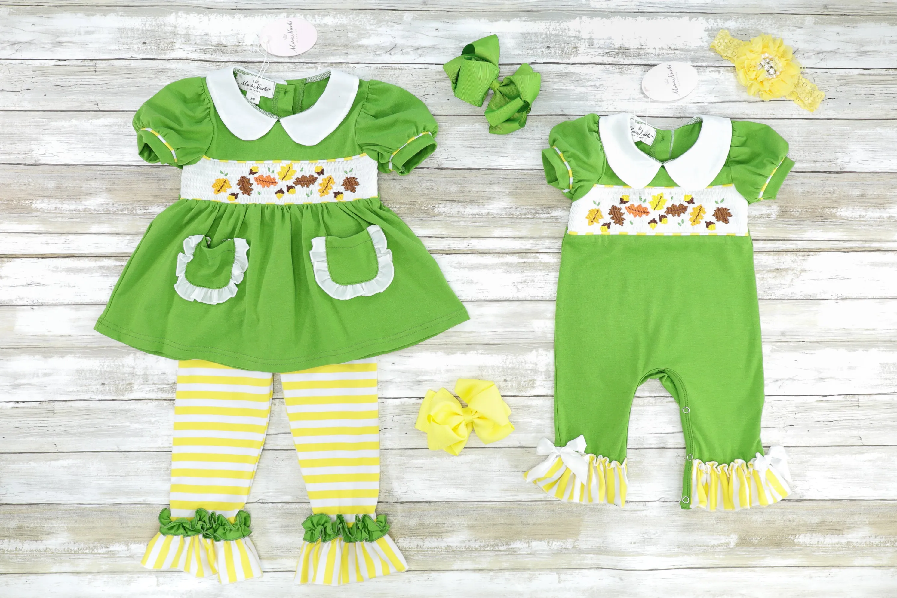 Acorns & Leaves Smocked Romper