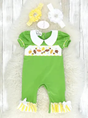 Acorns & Leaves Smocked Romper