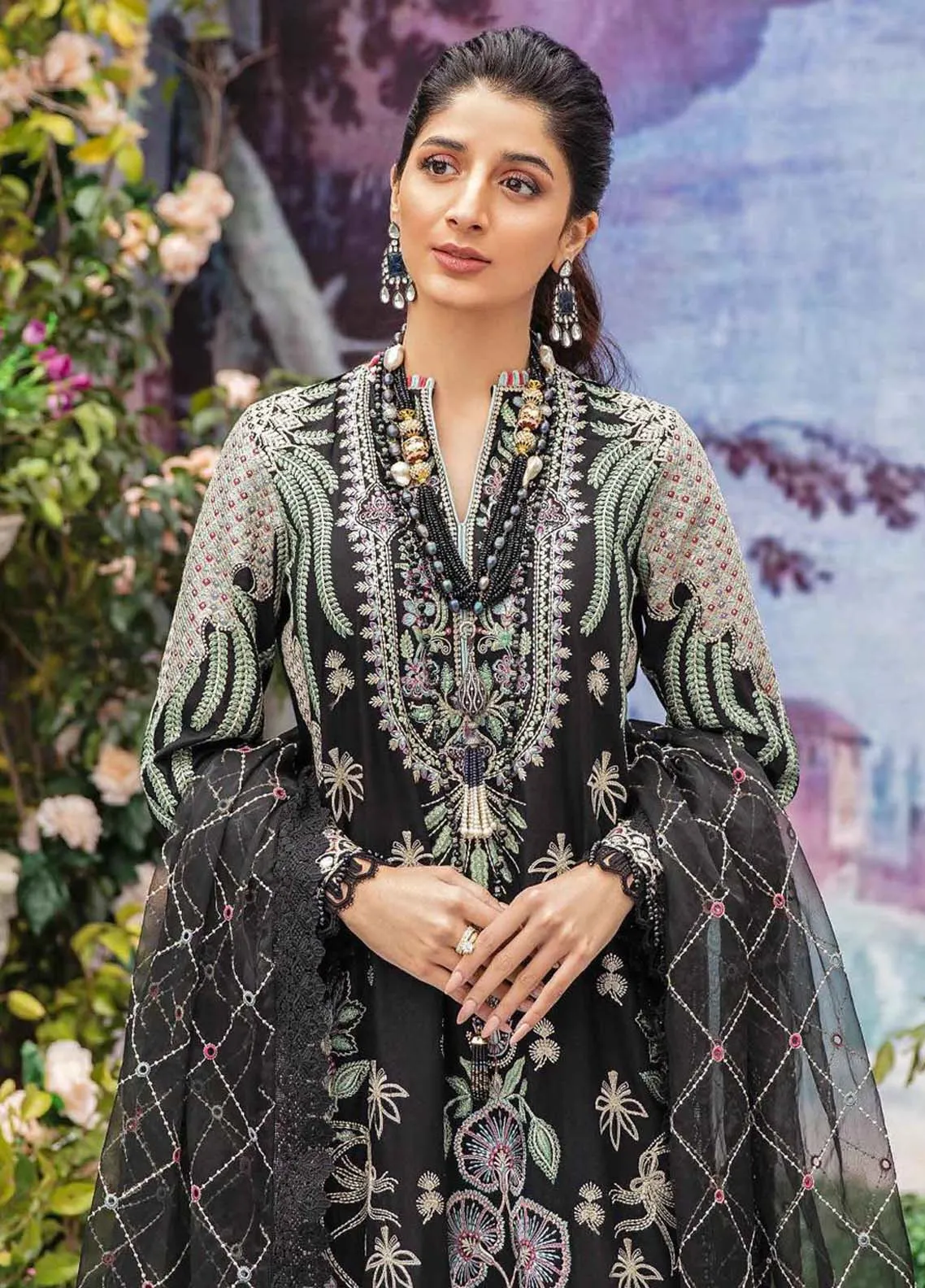 Afrozeh Embroidered Lawn Unstitched 3 Piece Suit - 11