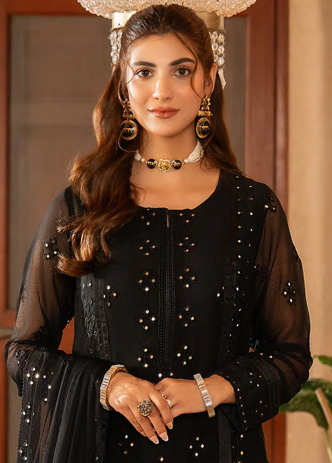 Afsanay By Shahzeb Textiles X Shireen Lakdawala Luxury Chiffon 3 Piece Unstitched Suit ST24A AYZAL