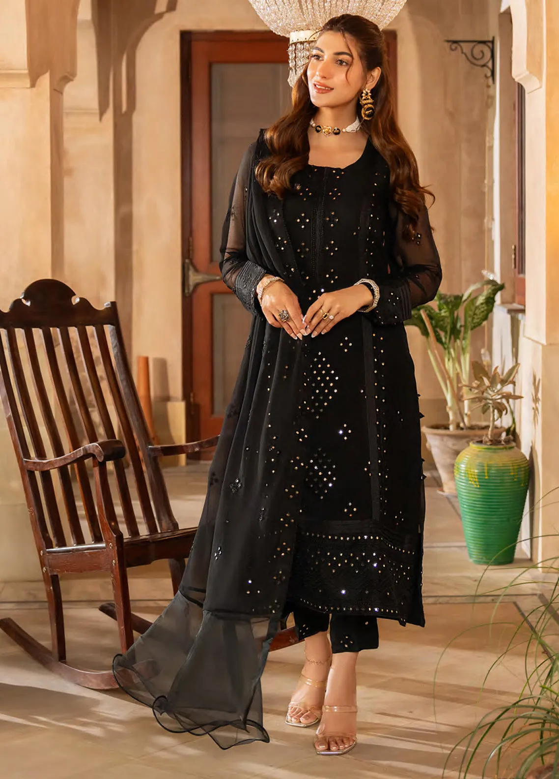 Afsanay By Shahzeb Textiles X Shireen Lakdawala Luxury Chiffon 3 Piece Unstitched Suit ST24A AYZAL