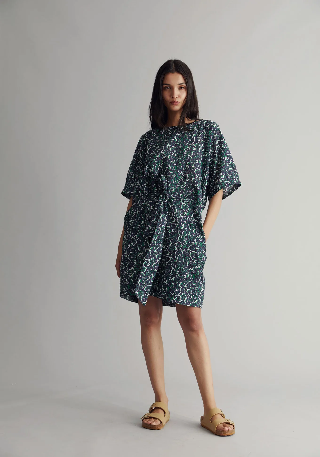 AKINA Dress - Organic Cotton Navy Print