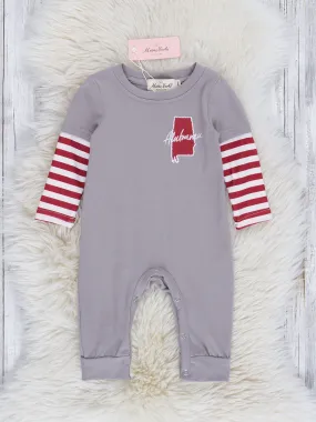 AL Crimson Stripe Raglan Romper