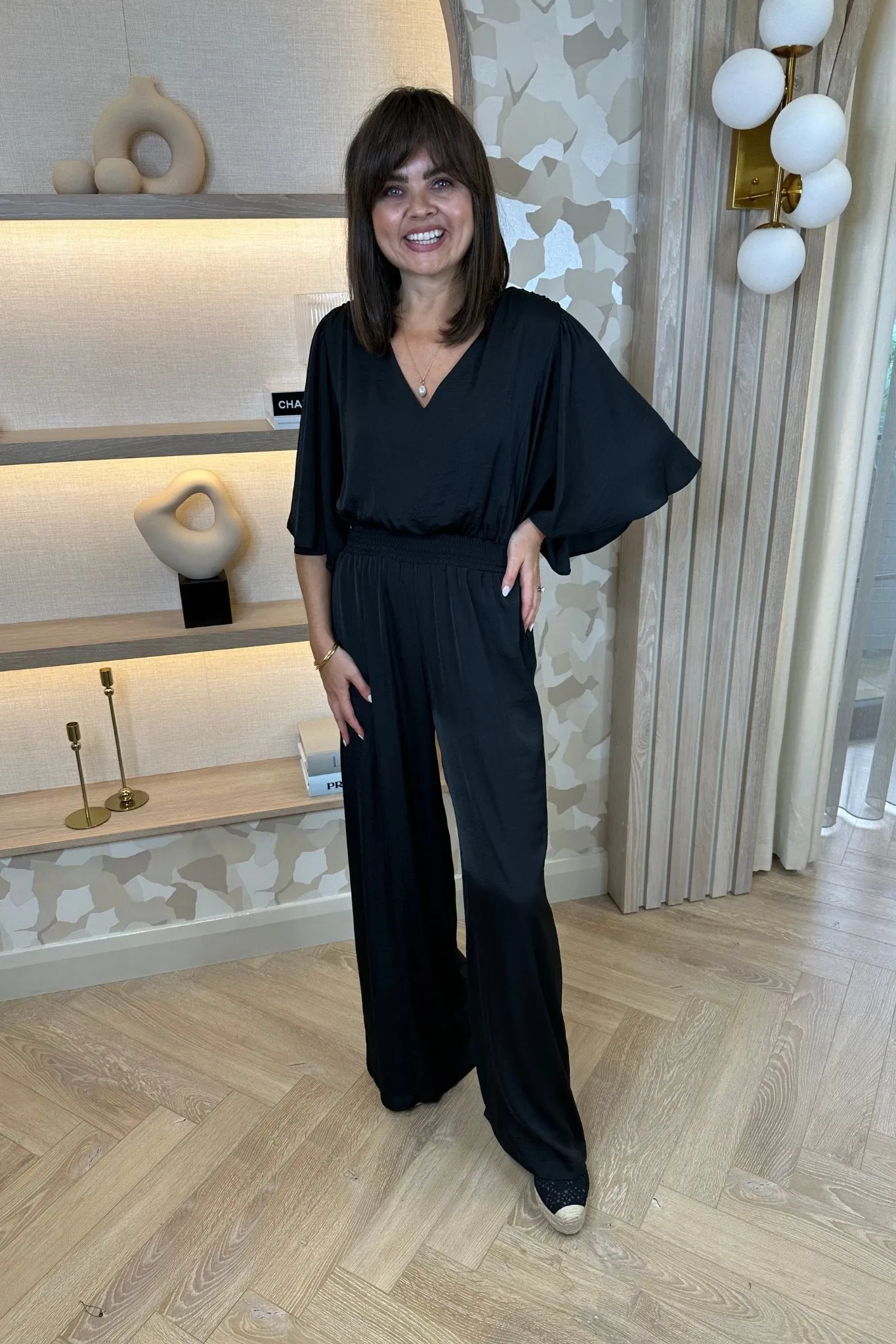 Alana Batwing Jumpsuit In Black