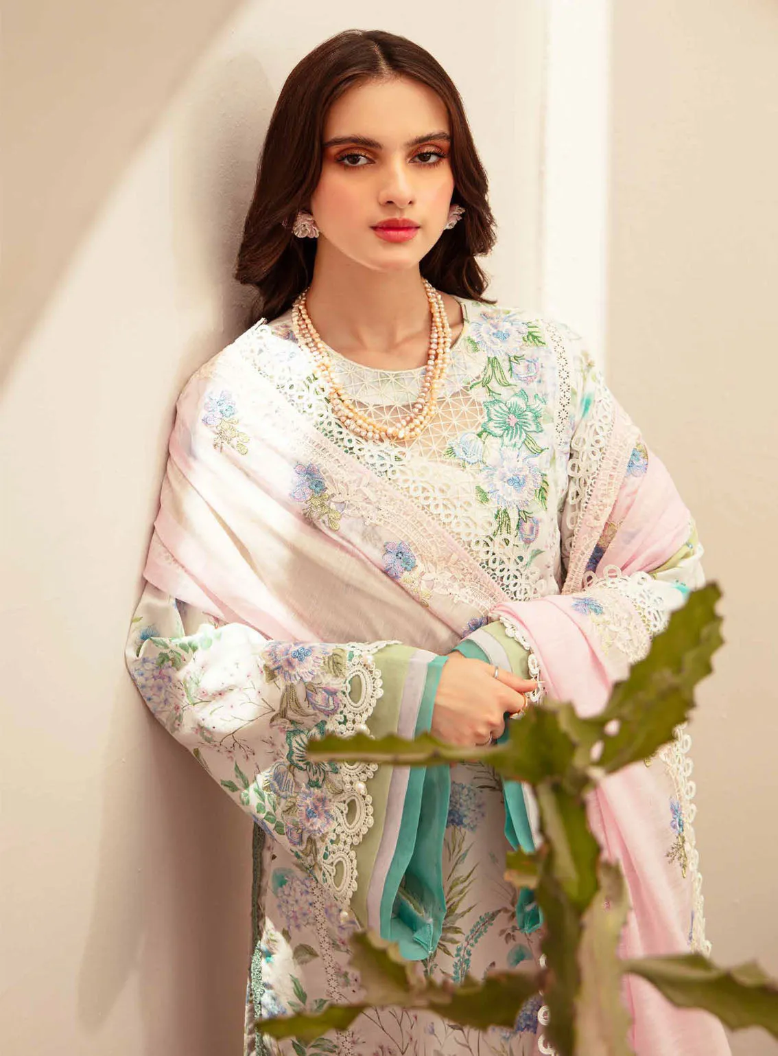 Alif Affordable By AJR Couture Embroidered Lawn 3 Piece Unstitched Suit AJR24AA AFL-01 GLEAM