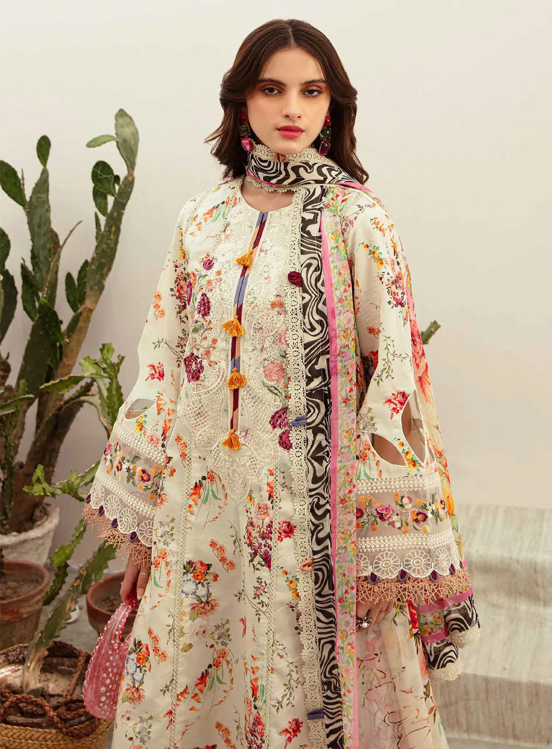 Alif Affordable By AJR Couture Embroidered Lawn 3 Piece Unstitched Suit AJR24AA AFL-04 GARDIAN