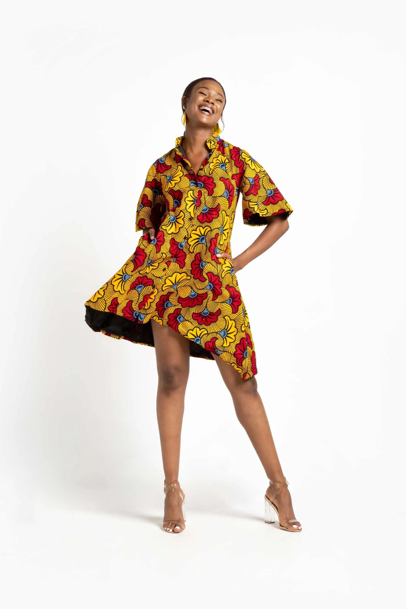 AMINA African Print Women's Dress (Hi-Low)