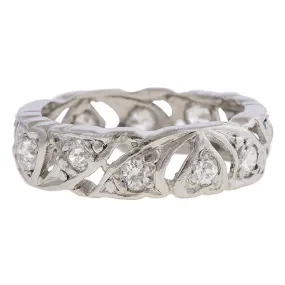 Antique Diamond Patterned Eternity Band Ring