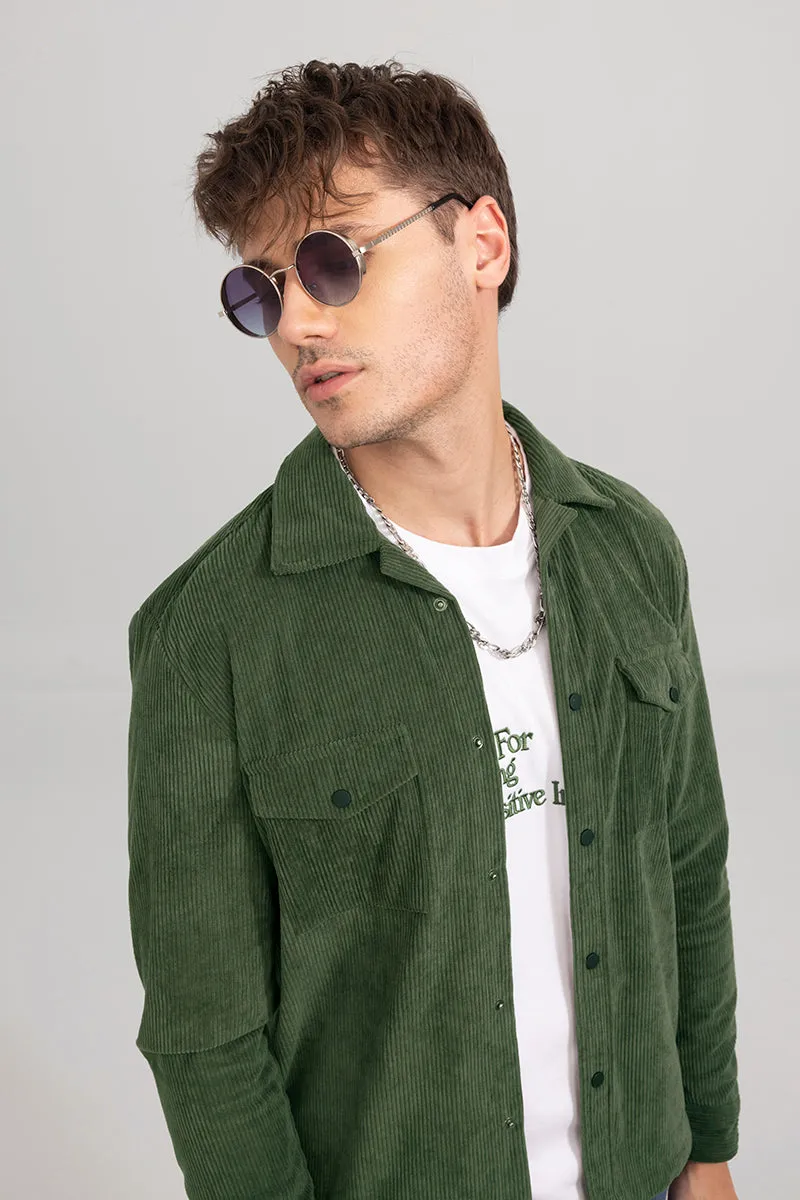 Artic Green Corduroy Overshirt