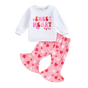 Baby Girl Sweetheart Long Top Flare Pants Set