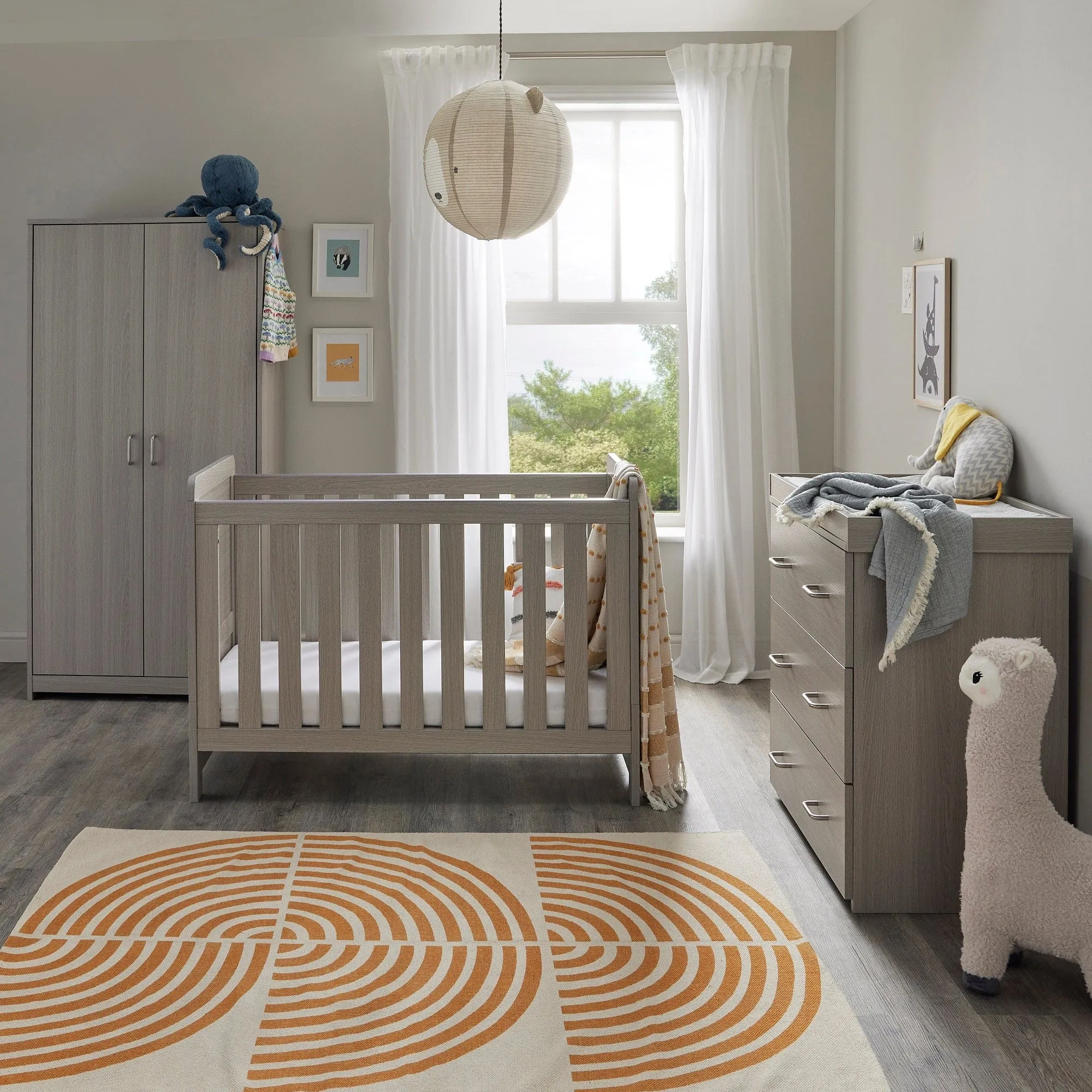 Babymore Caro Mini 3 Piece Room Set - Grey Wash