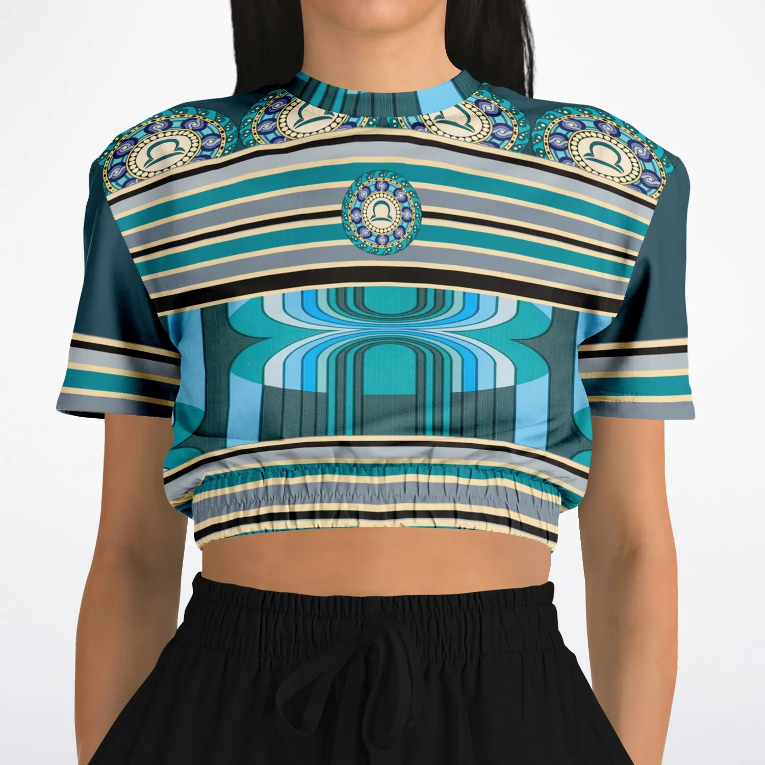 Balanced Life Short Sleeve Cropped Eco-Poly Sweater