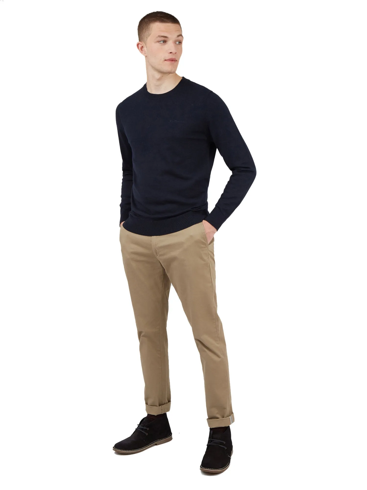 Ben Sherman Mens Signature Merino Crew Neck Jumper