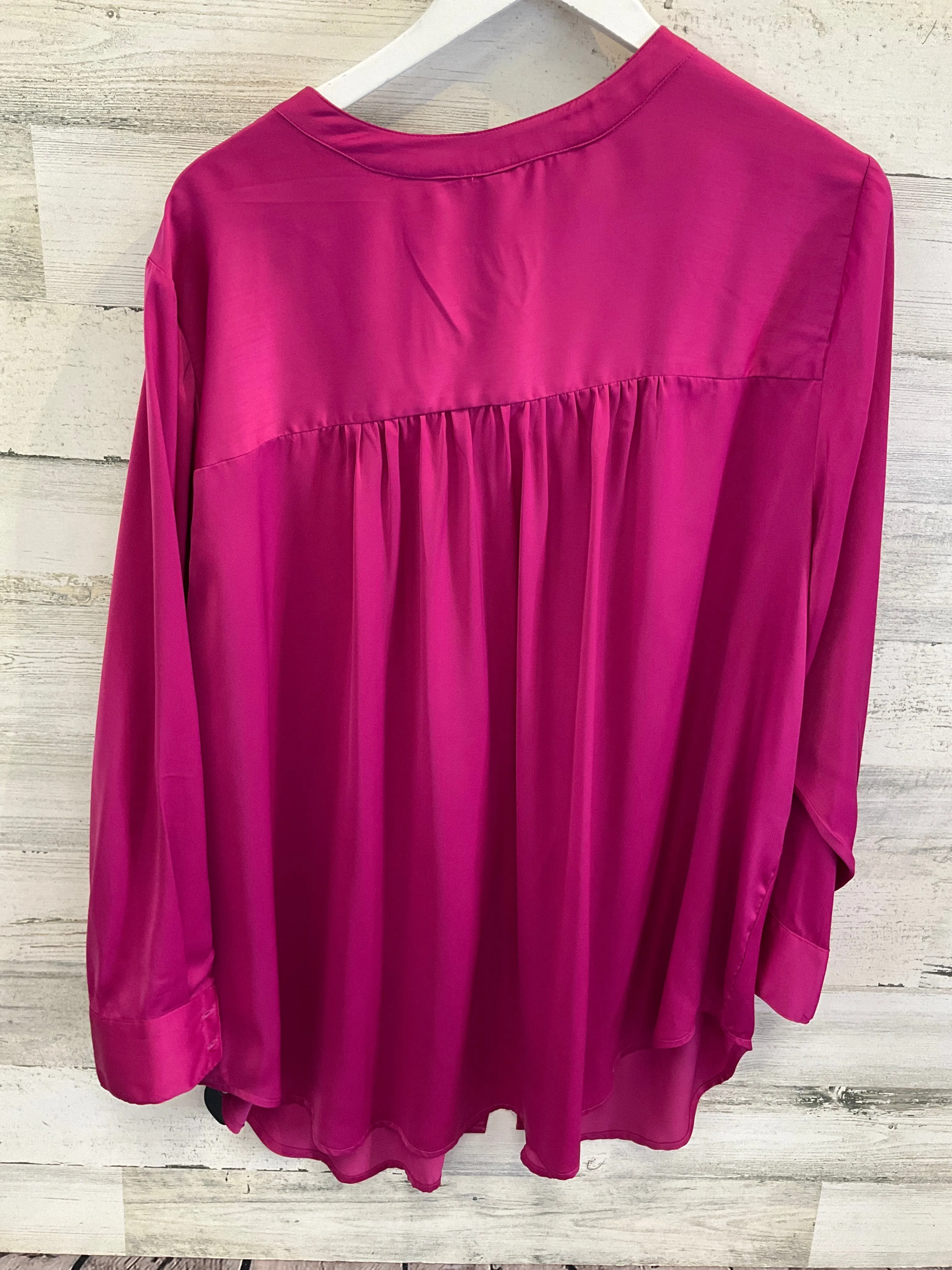 Blouse 3/4 Sleeve By Melissa Mccarthy In Pink, Size: 2x