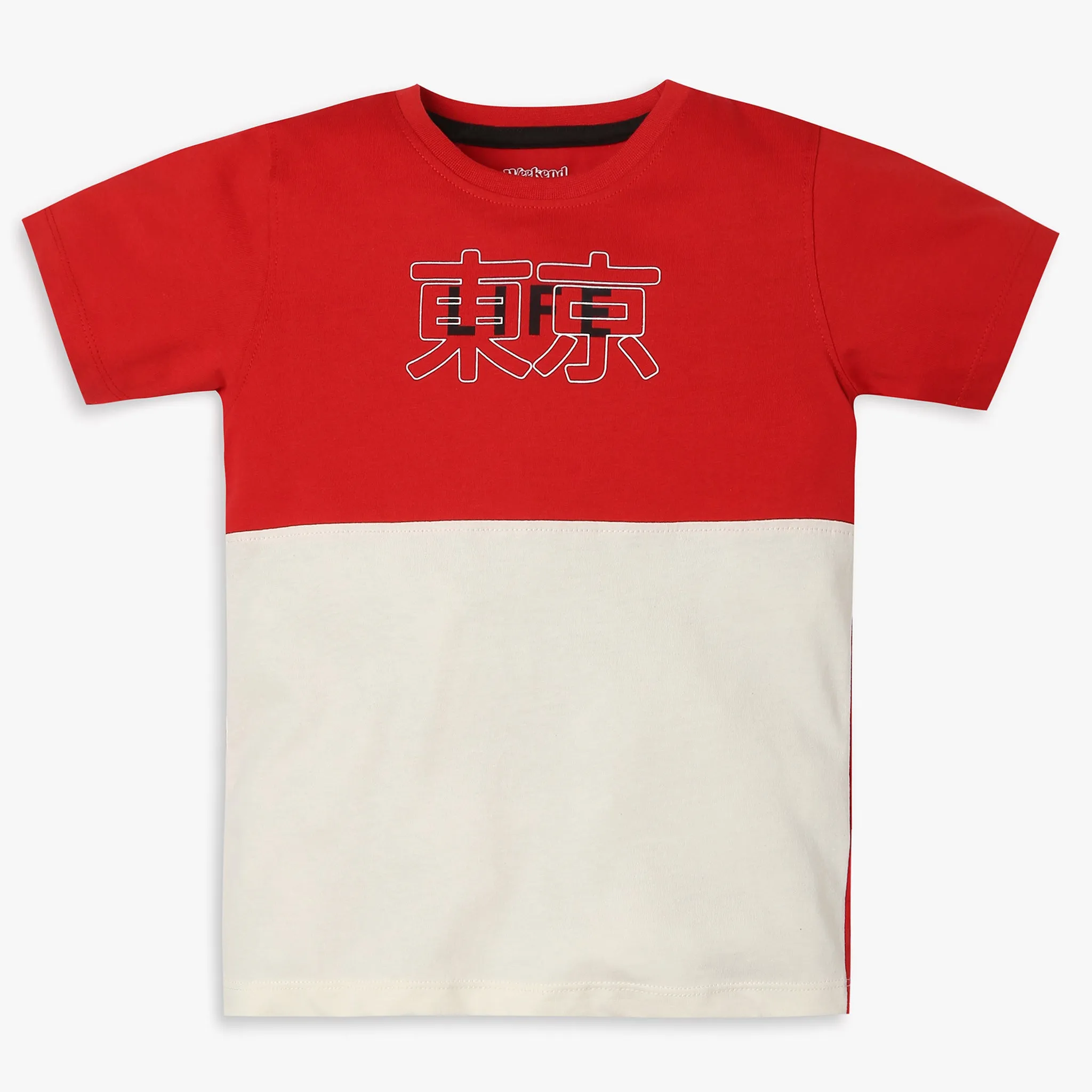 Boys Regular Fit Cut and Sew T-Shirt