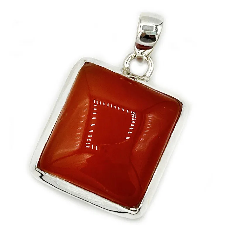 Bry Orange Carnelian Square Pendant