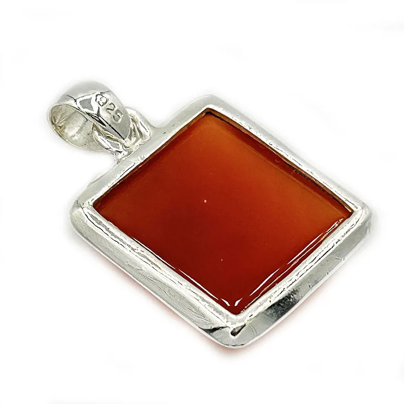 Bry Orange Carnelian Square Pendant