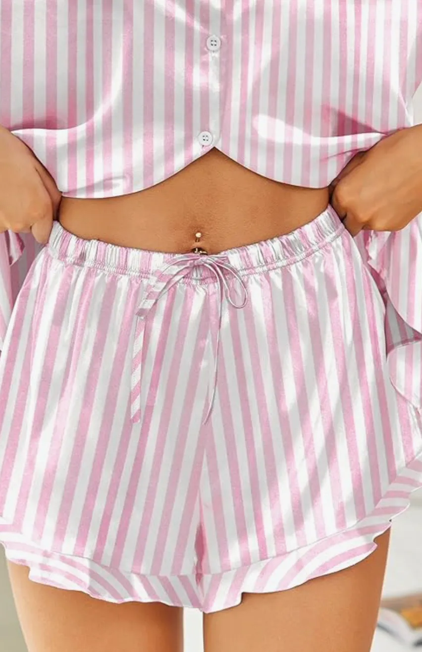 Carrie Satin PJs | Pink