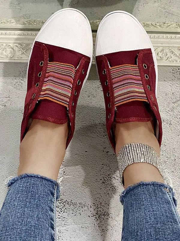 Casual Band Slip-On Canvas Sneakers