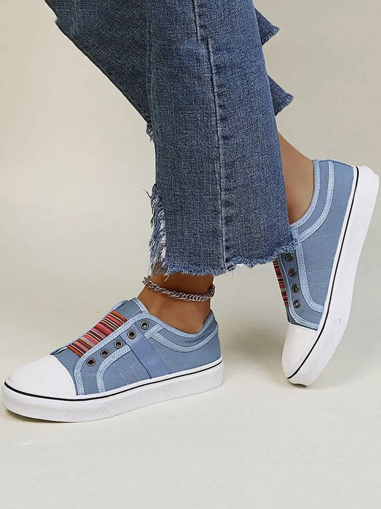 Casual Band Slip-On Canvas Sneakers