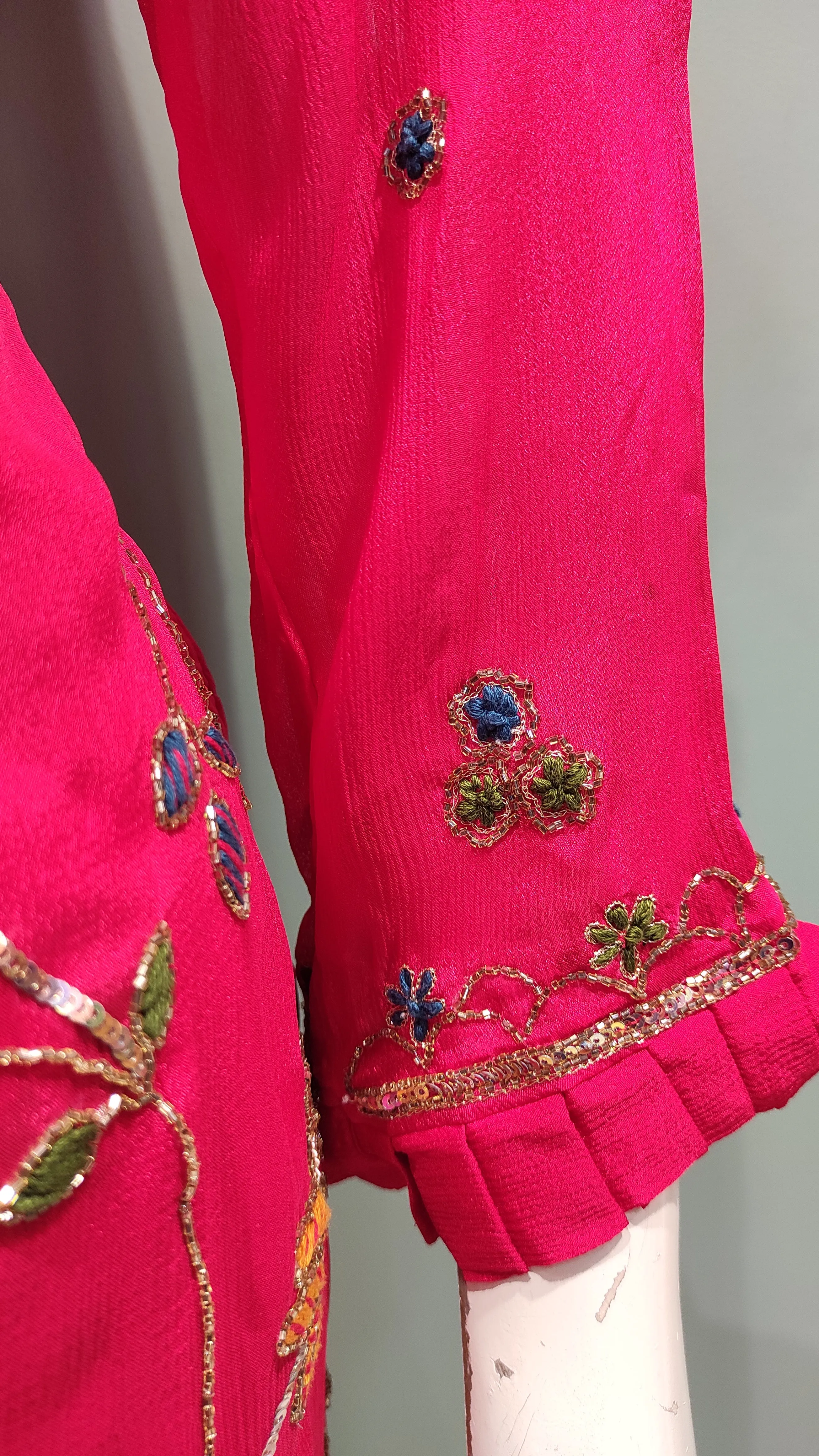 Chinon Gharara Suit with Pearl Embroidery