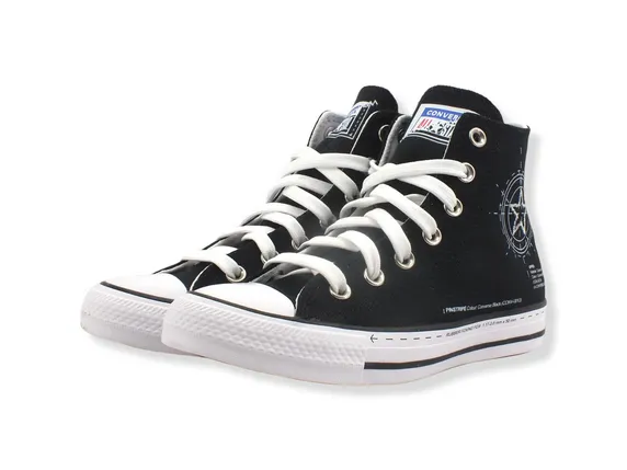 Converse Chuck Taylor All Star high canvas shoes A01588C black-high risk red