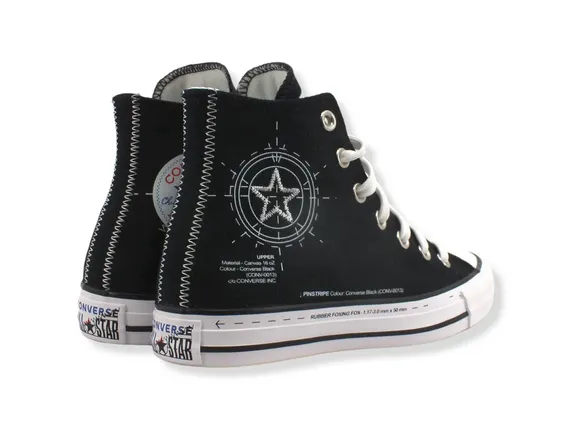 Converse Chuck Taylor All Star high canvas shoes A01588C black-high risk red