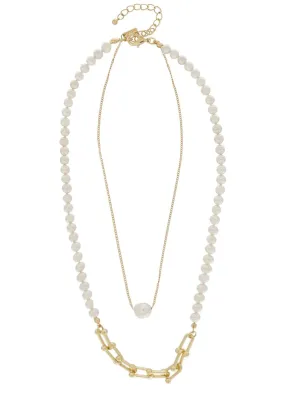 Double Pearl Necklace