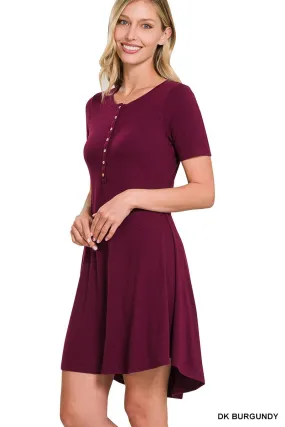 EIM Hi-Low Dress (Dk Burgundy)