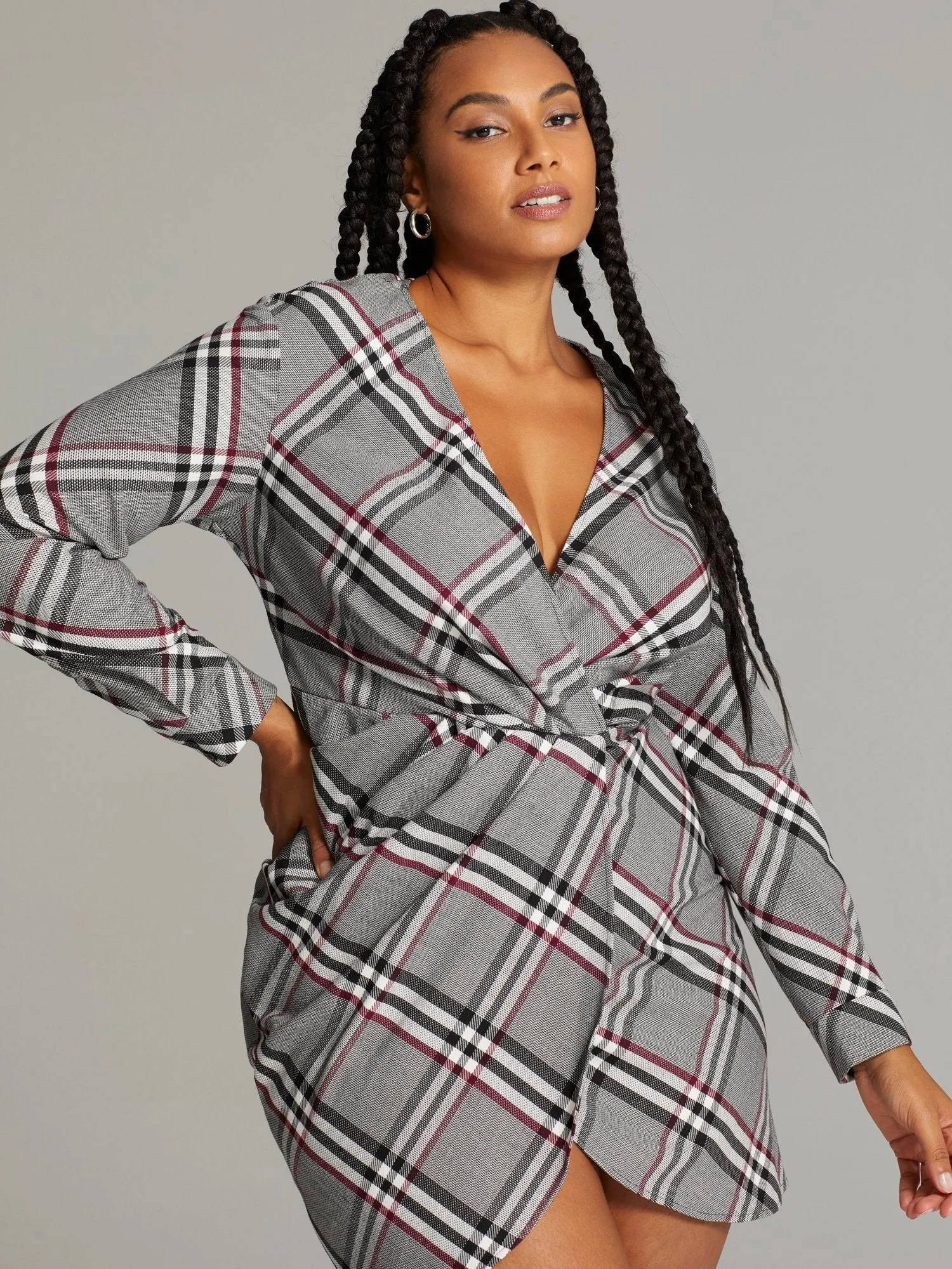 Emmalee Plaid V-Neck Dress