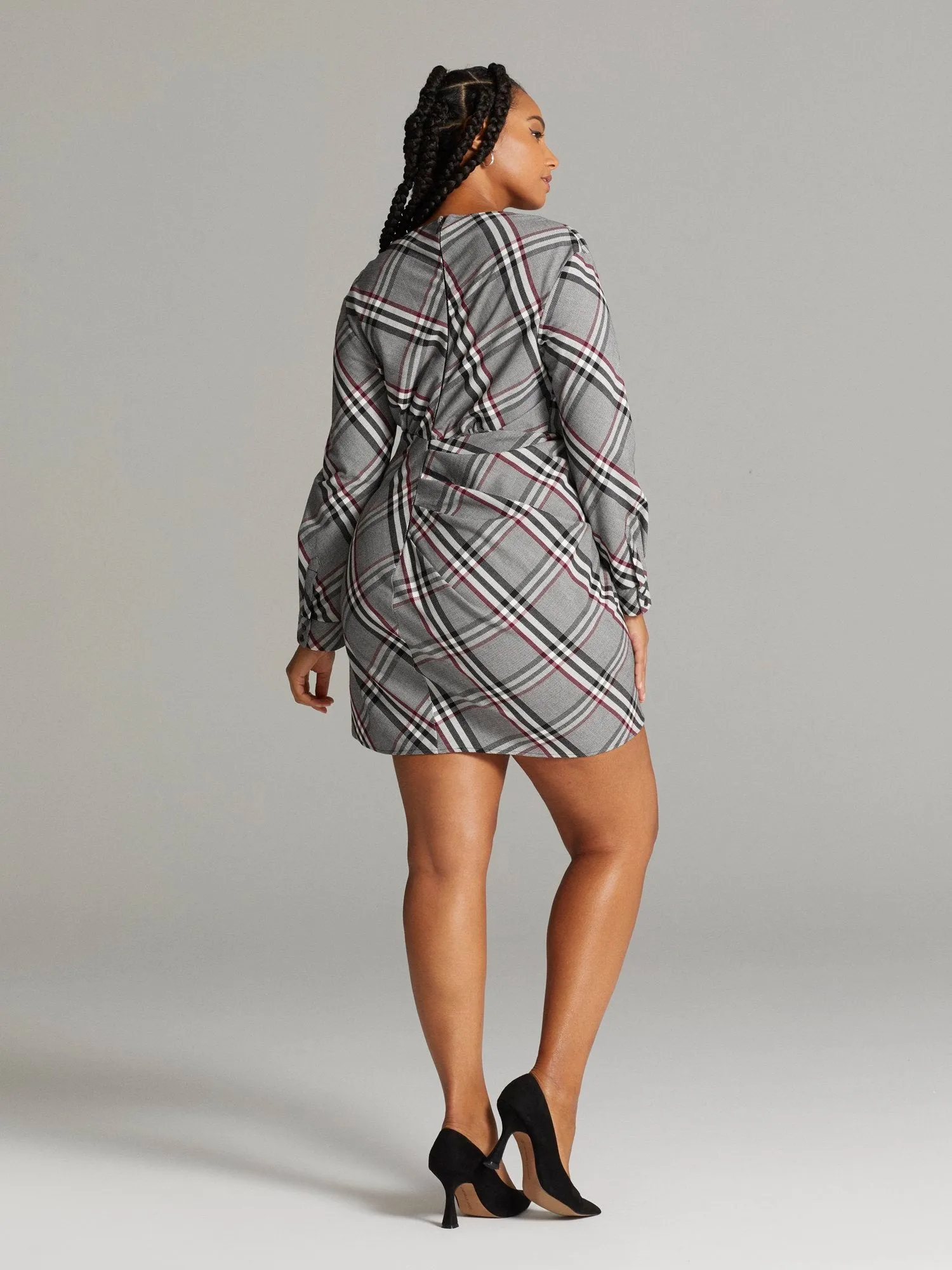 Emmalee Plaid V-Neck Dress