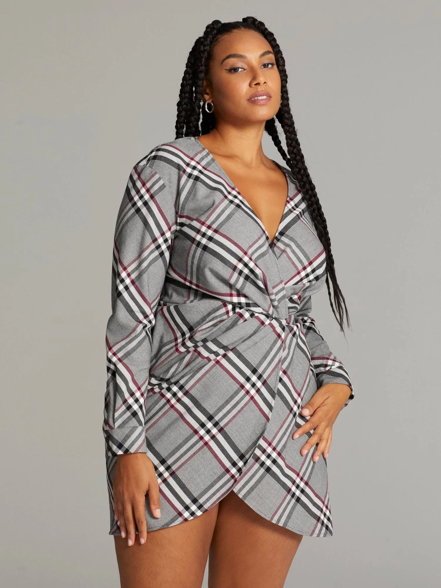 Emmalee Plaid V-Neck Dress