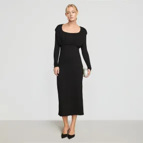 Espe Ruched Long-Sleeve Maxi Dress