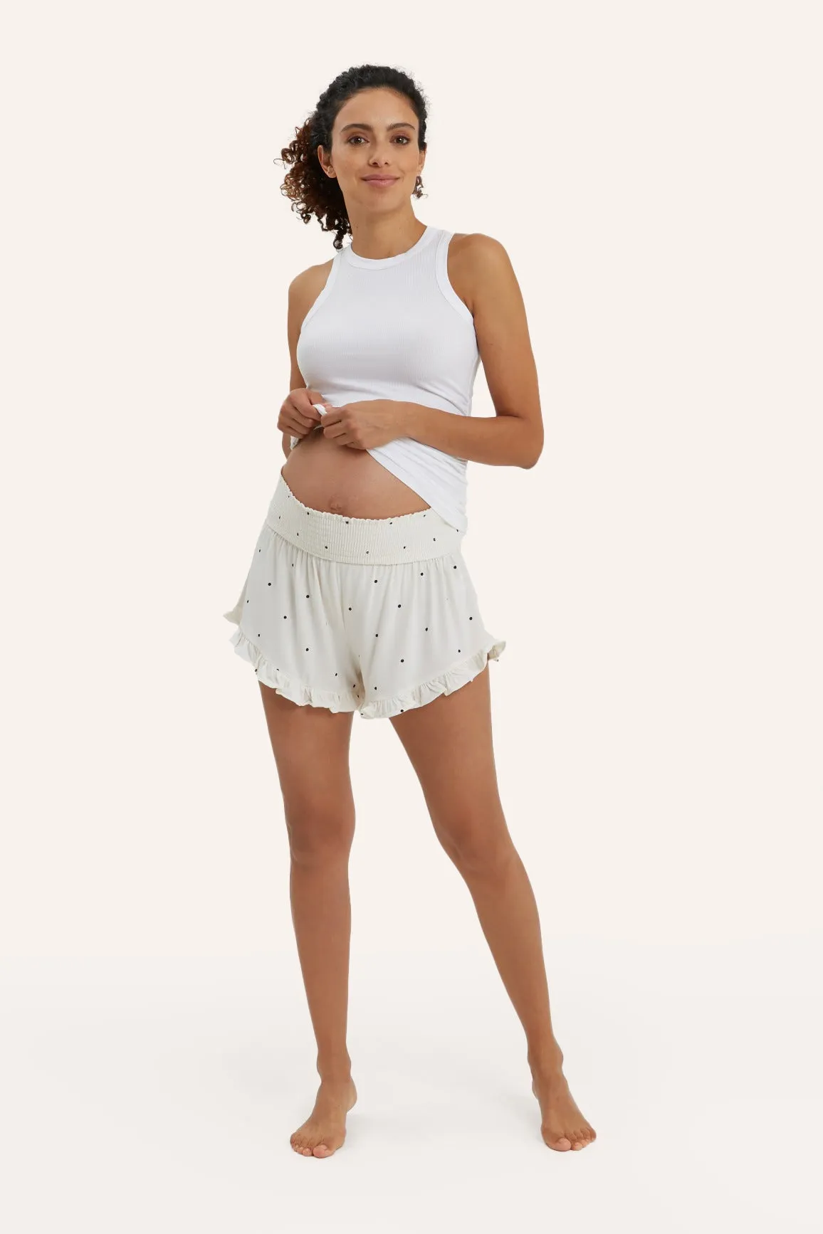 Fleur Smocked Maternity Shorts