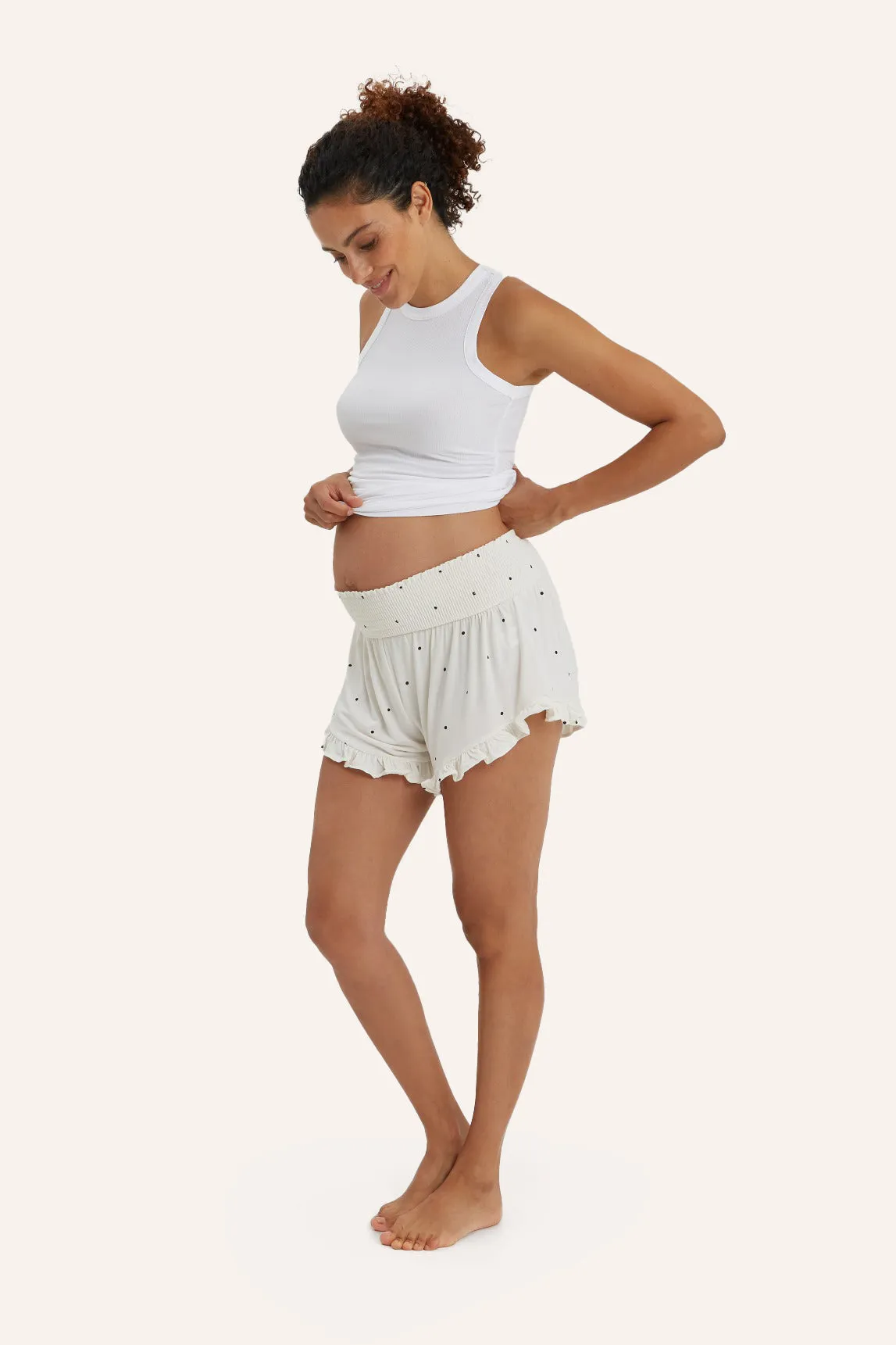 Fleur Smocked Maternity Shorts