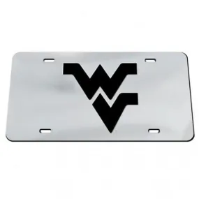 FLYING WV LICENSE PLATE CHROME W/ BLACK WV