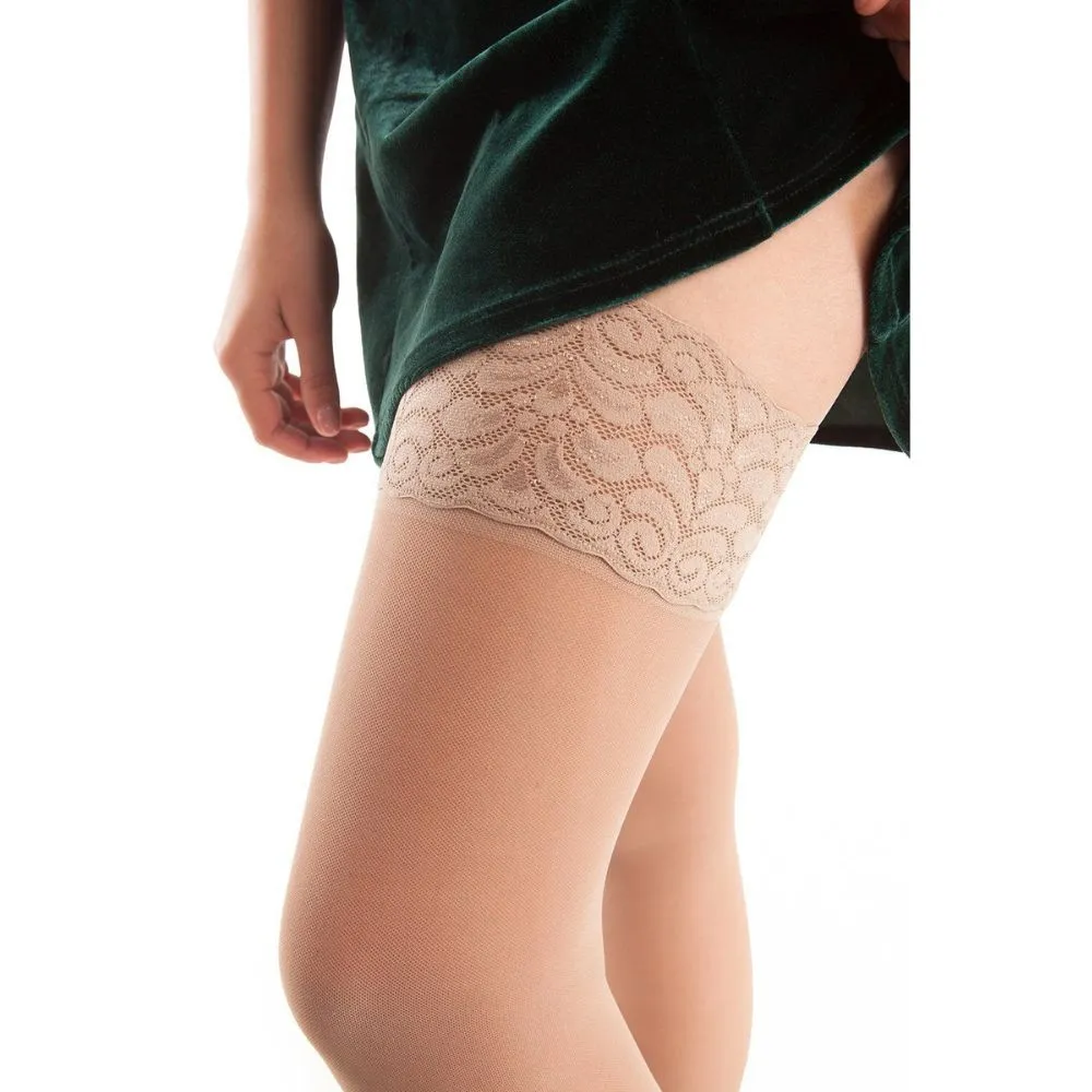 Gabrialla™ Sheer Elegance - Graduated Thigh High Compression Stockings: 15-20 mmHg | H-40