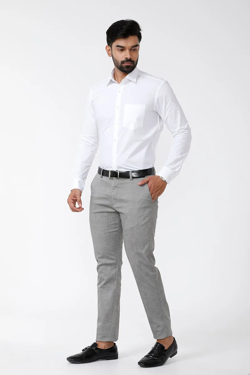 Good Luck - 100% Cotton Formal White Shirt For Men | Uathayam