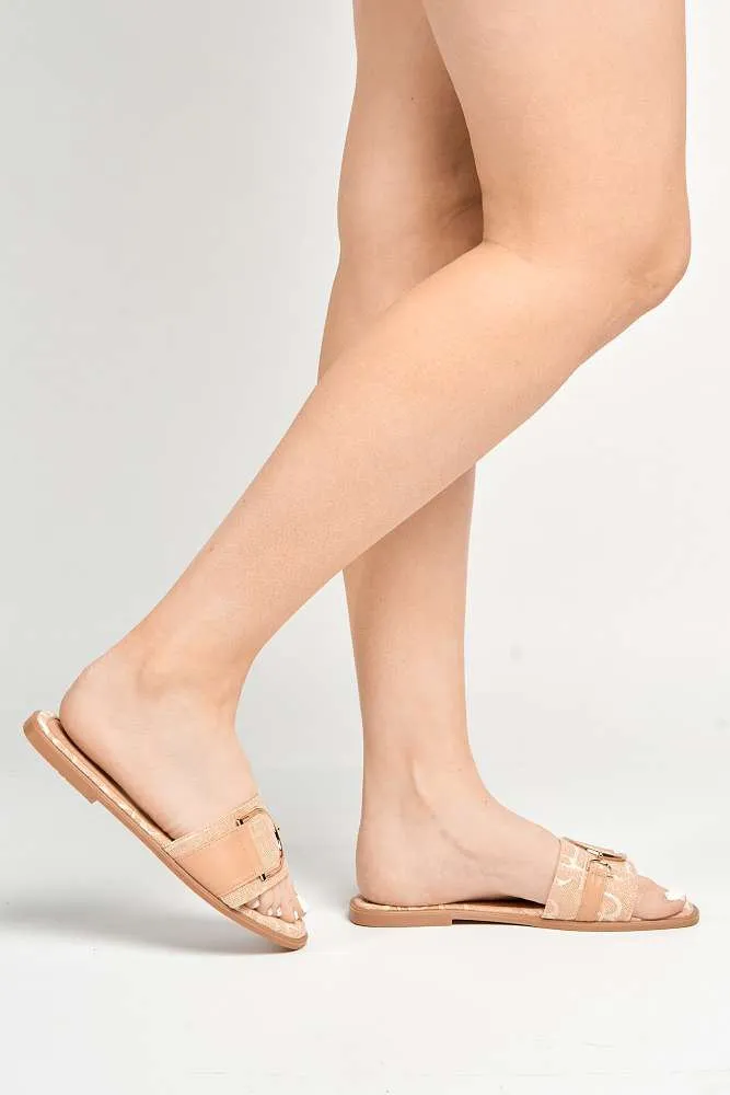 Harpey D-Link Flat Sliders in Beige