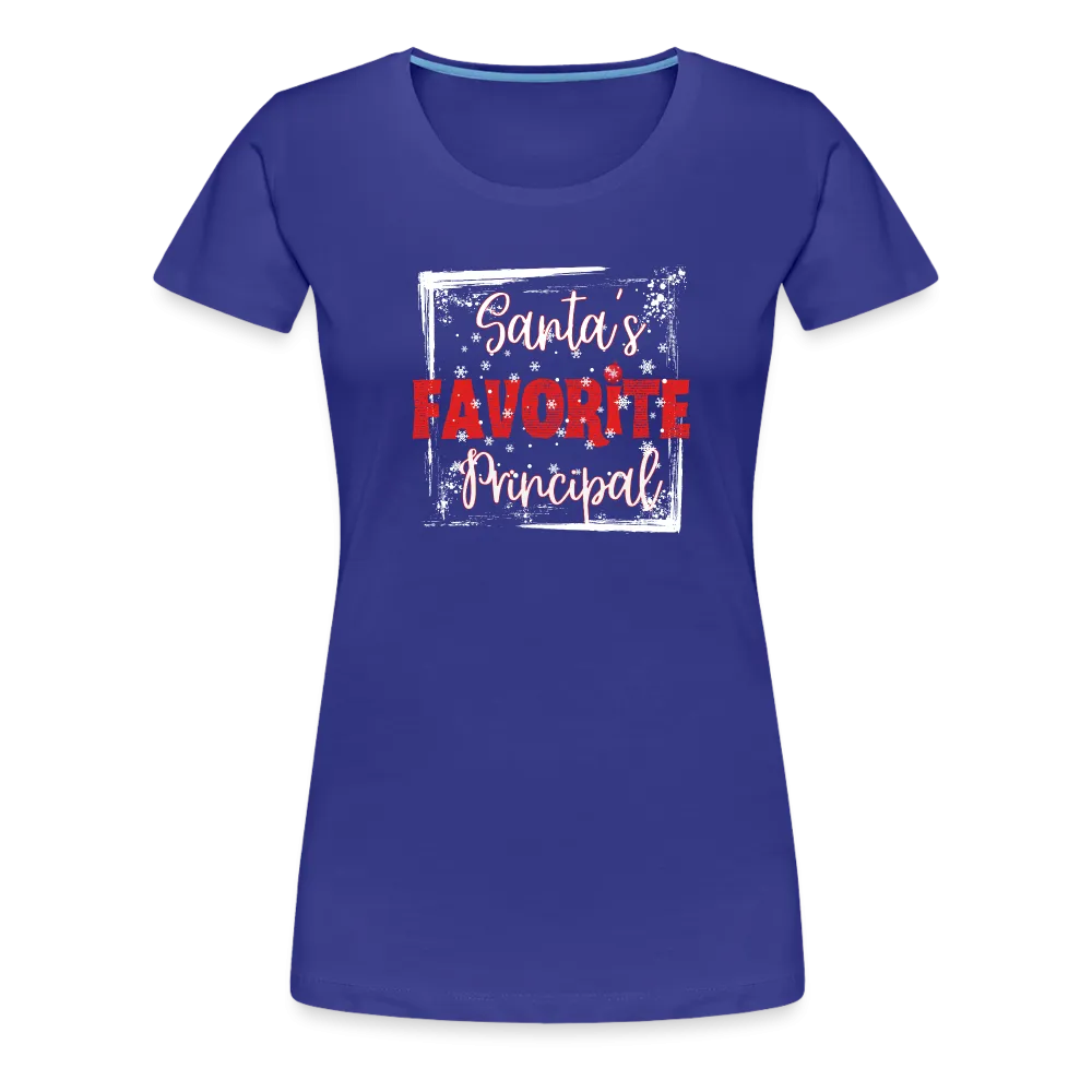 Holiday Leadership Glow: Women's 'Santa's Favorite Principal' Premium Tee