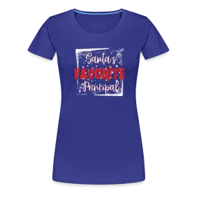 Holiday Leadership Glow: Women's 'Santa's Favorite Principal' Premium Tee