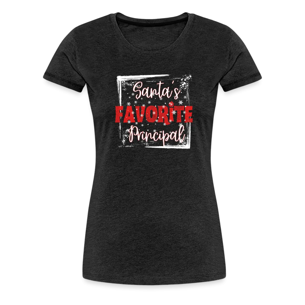 Holiday Leadership Glow: Women's 'Santa's Favorite Principal' Premium Tee