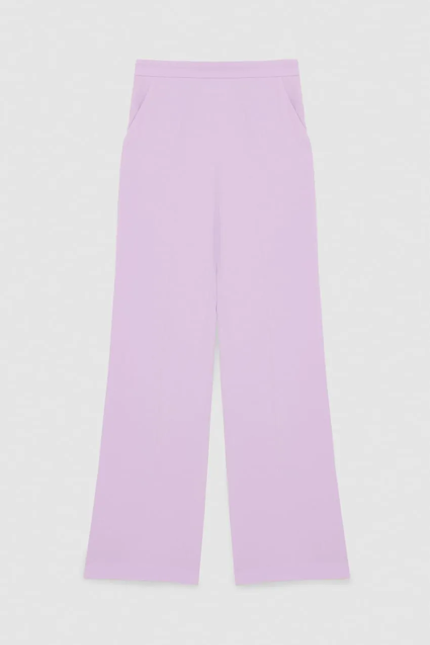 Iris Lilac Sablè crepe palazzo pants