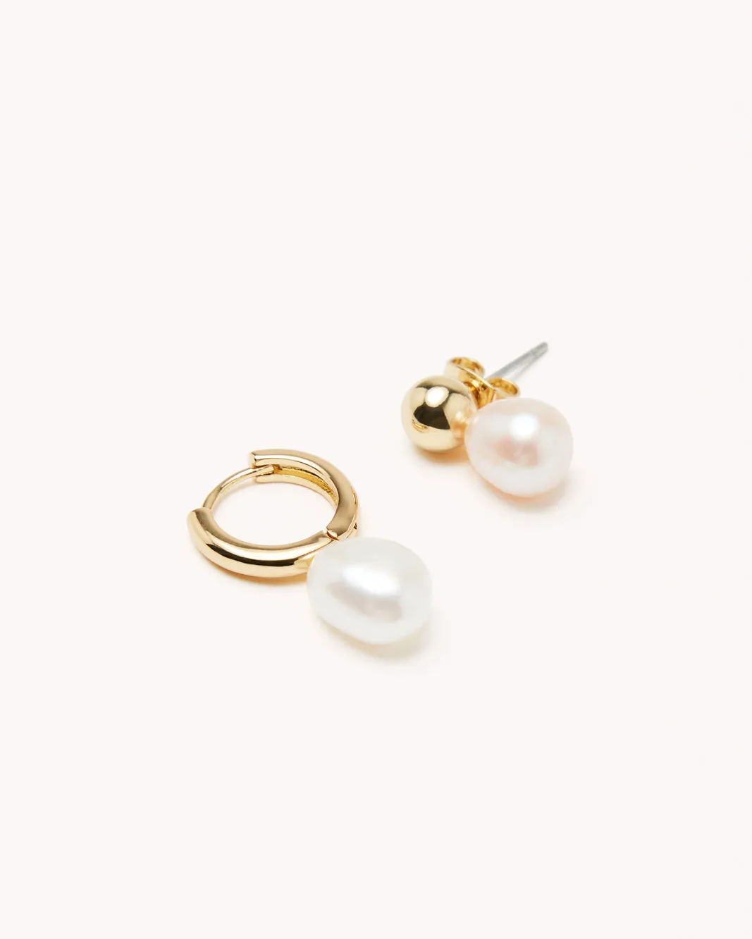 IVY EARRING 2 PACK - GOLD-PEARL